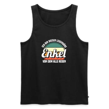 Enkel - Männer Premium Bio Tank Top - Schwarz - Vorne - Michal (187cm)
