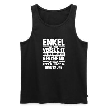 Enkel - Männer Premium Bio Tank Top - Schwarz - Vorne - AI Model Male 178 light (178cm)
