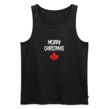 Frohe Weihnachten! Kanada Feiertag Winter Familien - Männer Premium Bio Tank Top - Schwarz - Vorne - AI Model Male 178 light (178cm)