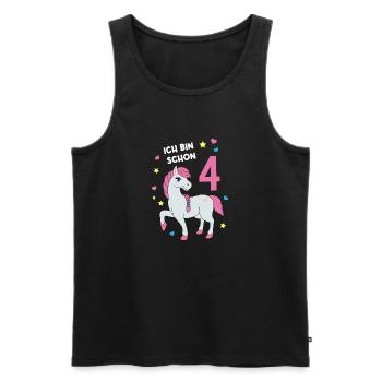 Reiterin Pferd Reitsport 4. Geburtstag Pony Reiten - Männer Premium Bio Tank Top - Schwarz - Vorne - AI Model Male 178 light (178cm)