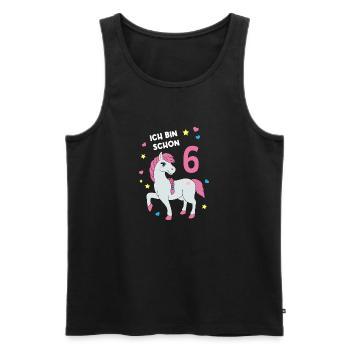 Reiterin Pferd Reitsport 6. Geburtstag Pony Reiten - Männer Premium Bio Tank Top - Schwarz - Vorne - AI Model Male 178 light (178cm)