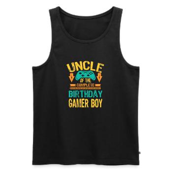 Uncle Of the Birthday Gamer Boy gift Idea - Männer Premium Bio Tank Top - Schwarz - Vorne - AI Model Male 178 light (178cm)