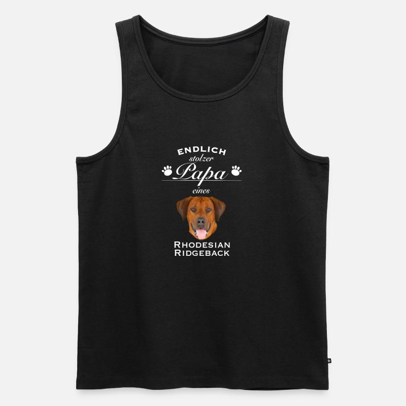 Endlich stolzer Papa - Rhodesian Ridgeback - Männer Premium Bio Tank Top - Schwarz