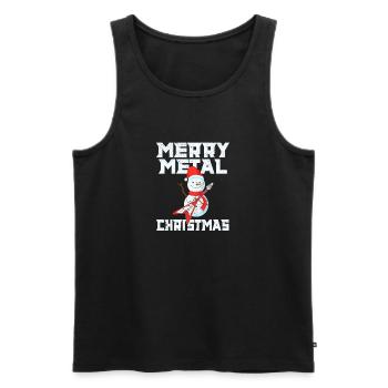 Frohe Heavy Metal Fan Weihnachten Lustiger Schnee - Männer Premium Bio Tank Top - Schwarz - Vorne - Michal (187cm)