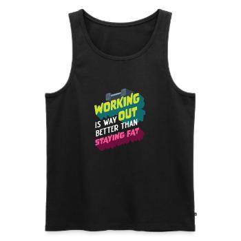 Calisthenics Street Workout Park Fitness Training - Männer Premium Bio Tank Top - Schwarz - Vorne - Michal (187cm)