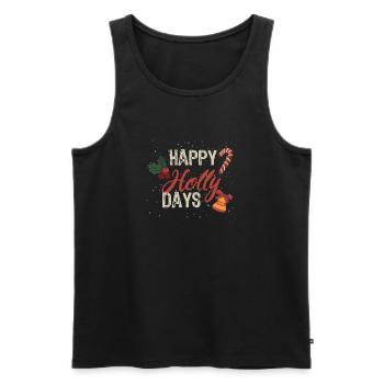 Happy Holly Days Festliche Weihnachten Weihnachten - Männer Premium Bio Tank Top - Schwarz - Vorne - Michal (187cm)