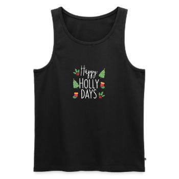 Happy Holly Days Noël festif Noël - Débardeur bio Premium Homme - noir - Devant - Michal (187cm)