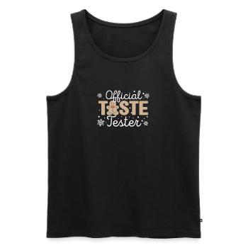 Offizieller Geschmackstester Lebkuchen Weihnachten - Männer Premium Bio Tank Top - Schwarz - Vorne - Michal (187cm)