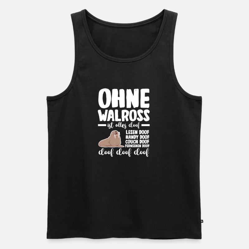 Walross - Männer Premium Bio Tank Top - Schwarz