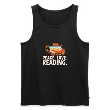 Peace Love Reading Book Lover Summer Reading - Débardeur bio Premium Homme - noir - Devant - Michal (187cm)