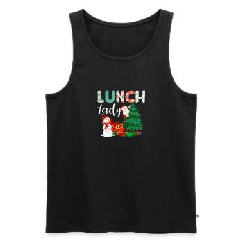 Lunch Lady Funny Christmas Tree Christmas - Men's Premium Organic Tank Top - black - Front - AI Model Male 178 light (178cm)