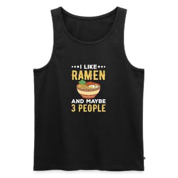 Ich mag Ramen Nudeln und Menschen auch - Männer Premium Bio Tank Top - Schwarz - Vorne - Michal (187cm)