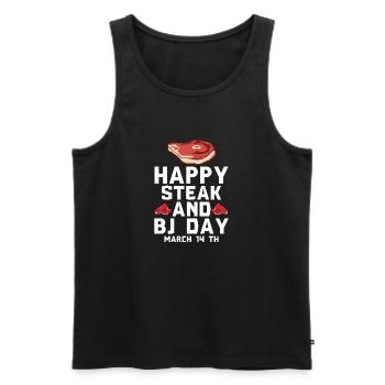Happy steak and blowjob day man's dream - Men's Premium Organic Tank Top - black - Front - Michal (187cm)