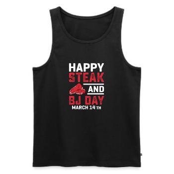 Happy steak and blowjob day man's dream - Men's Premium Organic Tank Top - black - Front - Michal (187cm)