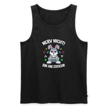 Controller Videospiel Zocker Gamer Computerspiel - Männer Premium Bio Tank Top - Schwarz - Vorne - AI Model Male 178 light (178cm)