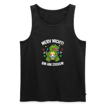 Controller Videospiel Zocker Gamer Computerspiel - Männer Premium Bio Tank Top - Schwarz - Vorne - Michal (187cm)