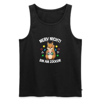 Controller Videospiel Zocker Gamer Computerspiel - Männer Premium Bio Tank Top - Schwarz - Vorne - AI Model Male 178 light (178cm)