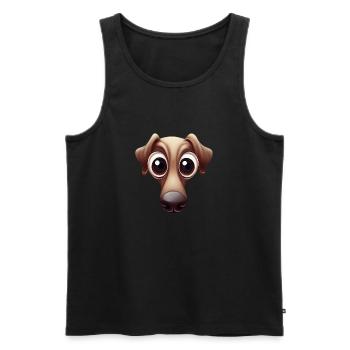 Playful Greyhound Print - Men's Premium Organic Tank Top - black - Front - Michal (187cm)