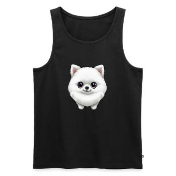 Adorable chiot de Poméranie - Débardeur bio Premium Homme - noir - Devant - Michal (187cm)