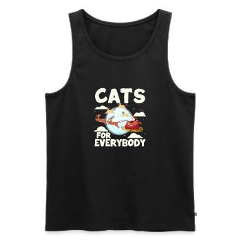 Cats for all Christmas Cat Funny Christmas - Men's Premium Organic Tank Top - black - Front - Michal (187cm)