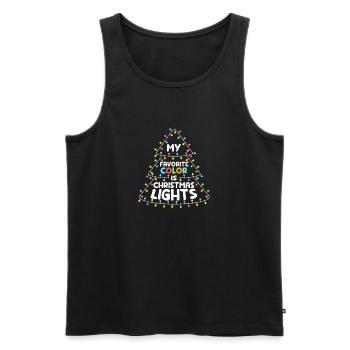 Meine Lieblingsfarbe ist Weihnachtsbeleuchtung - Männer Premium Bio Tank Top - Schwarz - Vorne - AI Model Male 178 light (178cm)