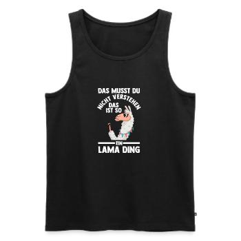 Lama - Männer Premium Bio Tank Top - Schwarz - Vorne - Michal (187cm)