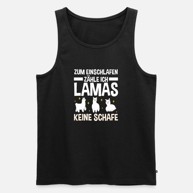 Lama - Männer Premium Bio Tank Top - Schwarz