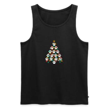 Dog Paw Print Puppy Christmas Tree Lights Cool - Men's Premium Organic Tank Top - black - Front - Michal (187cm)
