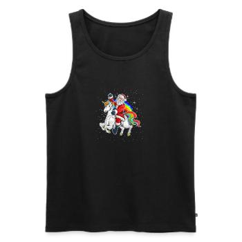 Weihnachten Niedlicher Weihnachtsmann Reitender - Männer Premium Bio Tank Top - Schwarz - Vorne - AI Model Male 178 light (178cm)