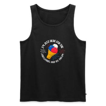 Im just here for the fireworks and ice cream - Männer Premium Bio Tank Top - Schwarz - Vorne - AI Model Male 178 light (178cm)