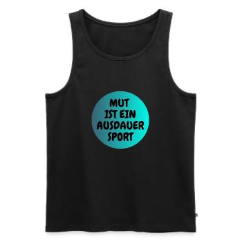 MUT 1 - Männer Premium Bio Tank Top - Schwarz - Vorne - AI Model Male 178 light (178cm)