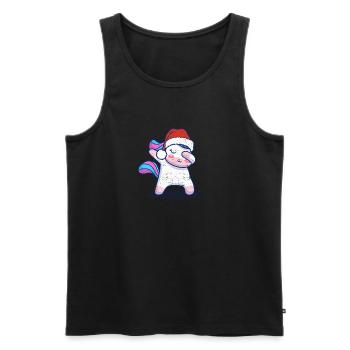 Dabbing Einhorn Weihnachtsmann Hut Weihnachten - Männer Premium Bio Tank Top - Schwarz - Vorne - Michal (187cm)