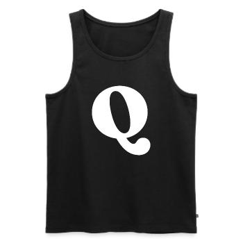 Buchstabe q - Männer Premium Bio Tank Top - Schwarz - Vorne - AI Model Male 178 light (178cm)
