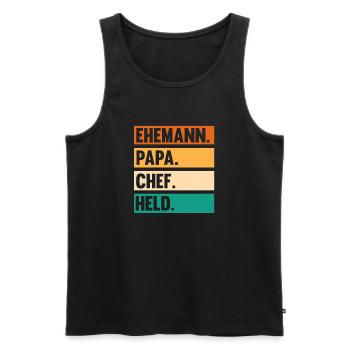Arbeit Kollegen Vater Papa Teamleiter Führungskraf - Männer Premium Bio Tank Top - Schwarz - Vorne - Michal (187cm)