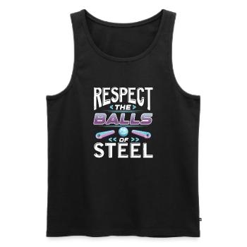 respecter les boules de sMotivel Design pour une palme - Débardeur bio Premium Homme - noir - Devant - Michal (187cm)