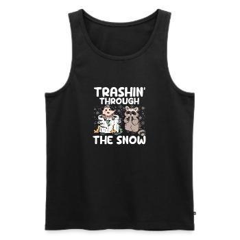 Trashin Through The Snow Garbage Gang Opossum - Männer Premium Bio Tank Top - Schwarz - Vorne - Michal (187cm)