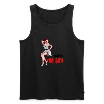 Retour à la pin-up des années 50 - Débardeur bio Premium Homme - noir - Devant - AI Model Male 178 light (178cm)