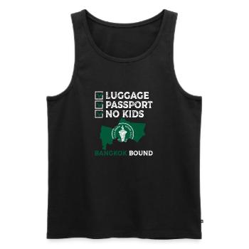 Luggage Passport No Kids Bangkok Bound Vacation - Men's Premium Organic Tank Top - black - Front - Michal (187cm)