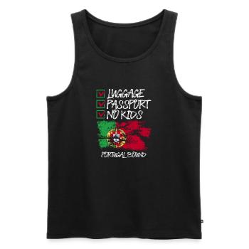 Gepäck Passport No Kids Portugal Bound Vacation - Männer Premium Bio Tank Top - Schwarz - Vorne - Michal (187cm)