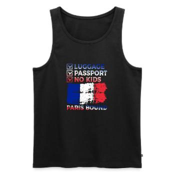 Gepäck Passport No Kids Frankreich Bound Urlaub - Männer Premium Bio Tank Top - Schwarz - Vorne - Michal (187cm)