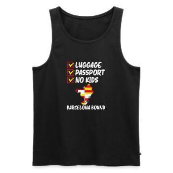 Passeport bagages Pas d’enfants Barcelone Bound Vacation - Débardeur bio Premium Homme - noir - Devant - Michal (187cm)