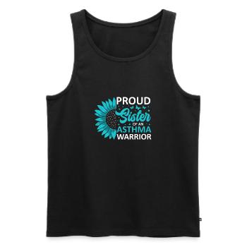 Stolze Schwester Eines Asthma-kriegers - Männer Premium Bio Tank Top - Schwarz - Vorne - AI Model Male 178 light (178cm)