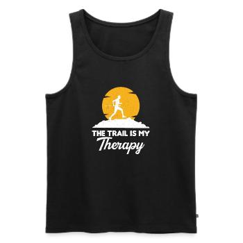 Le Trail est ma thérapie - Ultimate Trail Running - Débardeur bio Premium Homme - noir - Devant - Michal (187cm)
