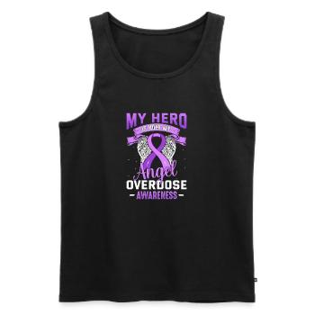My Hero is Now My Angel Overdose Awareness Support - Débardeur bio Premium Homme - noir - Devant - Michal (187cm)