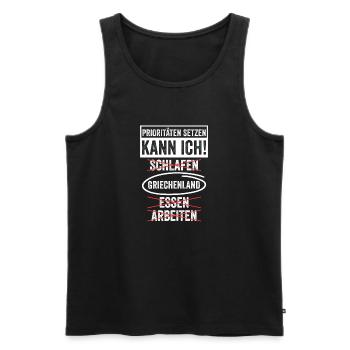 Griechen Grieche Griechenland - Männer Premium Bio Tank Top - Schwarz - Vorne - Michal (187cm)