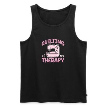 Quilting is my therapy Seamstress Sewing Quilter - Men's Premium Organic Tank Top - black - Front - Michal (187cm)