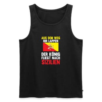 Sizilianer Sizilianisch König Sizilien - Männer Premium Bio Tank Top - Schwarz - Vorne - Michal (187cm)
