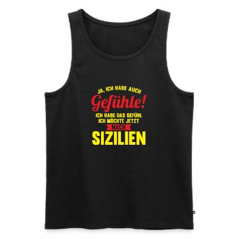 Sizilianer Sizilianisch Sizilien - Männer Premium Bio Tank Top - Schwarz - Vorne - Michal (187cm)