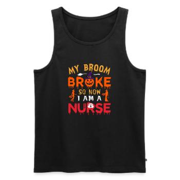 My Broom Broke So Now I Am A Nurse - Men's Premium Organic Tank Top - black - Front - Michal (187cm)