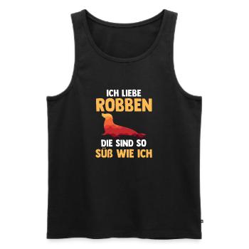Seehund Seelöwe Robbe - Männer Premium Bio Tank Top - Schwarz - Vorne - Michal (187cm)